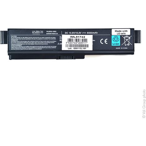 NX - Batterie ordinateur portable compatible Toshiba 10.8V 6600mAh - PABAS228PA (1/4)