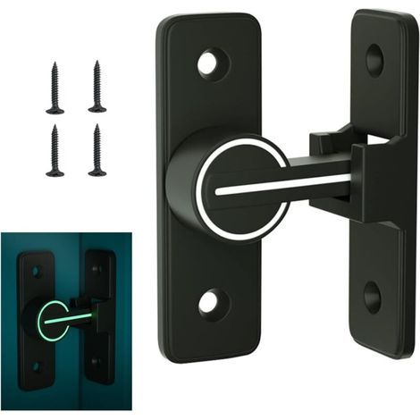 Scheunentorriegel, 90°-Öffnungswinkel – geeignet für Gärten, Außenbereiche und Garagen (schwarze Hintergrundbeleuchtung), 1 Set (1/5)