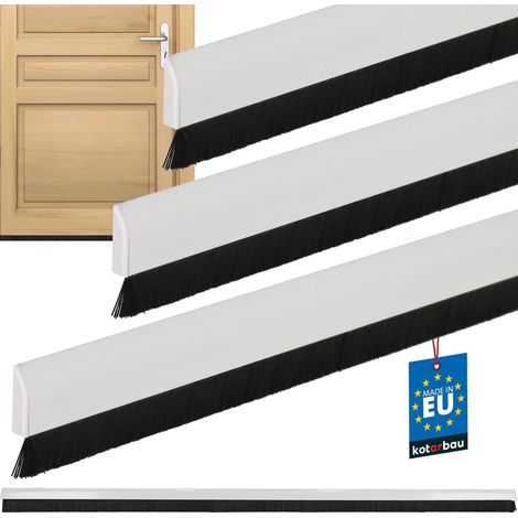 KOTARBAU® 3 pièces Joint Bas de Porte - PVC - 100 cm - Blanc - Brosse Bas de Porte Automatique - Joint de Battant D'entrée - Protection Contre le Vent et Les Insectes - Facile À Installer (1/5)