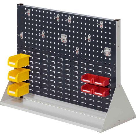 Kappes ®RasterPlan Stellwände doppelseitig Größe 2 - 2x Lochplatten 2x Schlitzplatten 1x Zubehörsortiment 17-teilig Anthrazitgrau RAL 7016