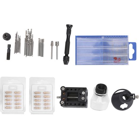 Jeu de 72 accessoires pour mini perceuse électrique, mandrin, fraise de gravure, positionneur, forets de perçage (1/5)