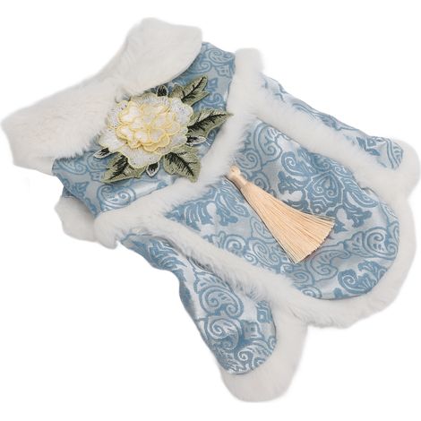 Costume chinois pour chiens, manteau chaud en peluche pour l'automne et l'hiver, idéal pour le Nouvel An et Noël. (1/5)