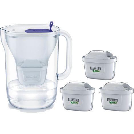 Carafe filtrante BRITA - Style Bleu - Capacité 2,4L dont 1,4L d'eau filtrée - 3 mois MAXTRA PRO