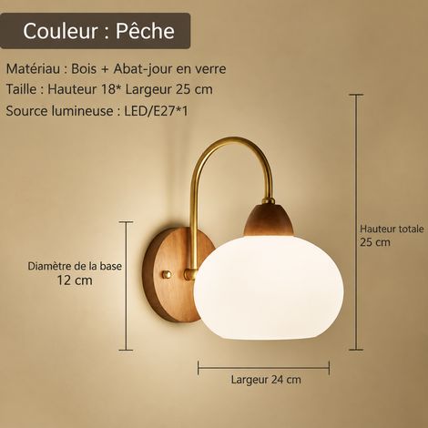 Applique Murale LED Modèle Ventru Couleur Noyer 20W Lumière Chaude Lampe Bois Verre 1 kg – Livraison gratuite