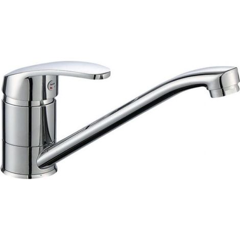 Robinet cuisine haute qualité avec bec orientable 360°, mitigeur eau chaude/froide en laiton chromé, longueur 35 cm (1/5)