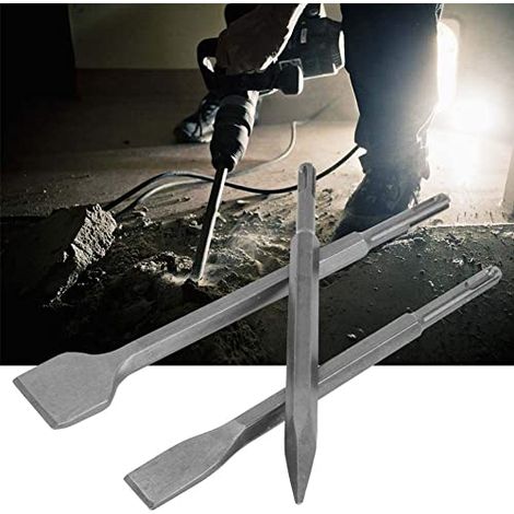 Ciseau hexagonal manche rond ciseau plat pointu ciseau en forme de U béton marteau électrique foret de qualité industrielle ciseau à impact électrique 3pcs