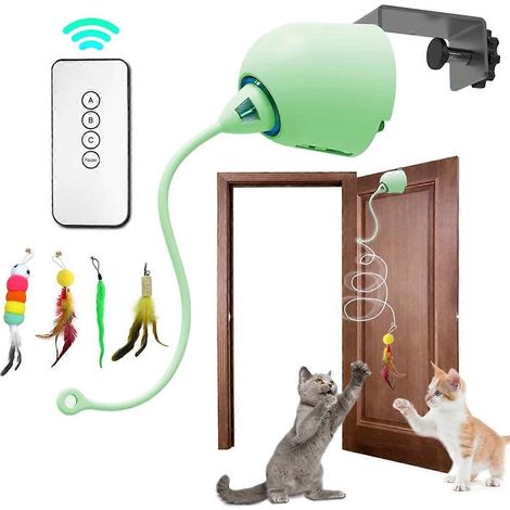 Interaktives Katzenspielzeug, elektrisches Hängespielzeug für Wohnungskatzen, grün (1/5)