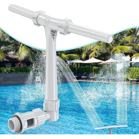 Poolbrunnen – Doppelstrahlbrunnen für Aufstell- und Einbaupools, 2-in-1-Brunnen mit einstellbarer Strahlart, Adapter nicht im Lieferumfang enthalten (1/5)