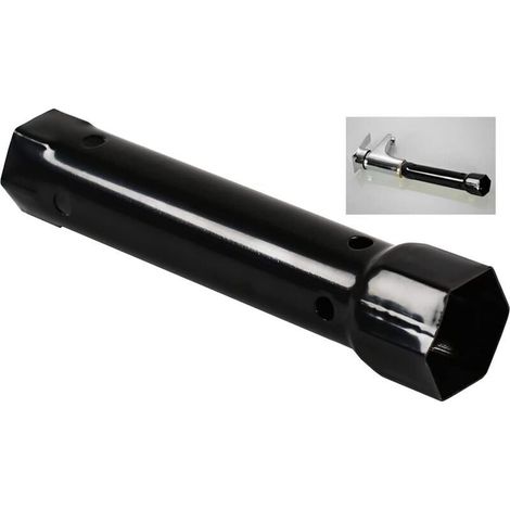 Clé à douille 2 en 1, bobine, bassin, robinet, outils d'installation et de réparation, durable et multifonction pour robinet de cuisine et salle de bain (acier au carbone, noir).