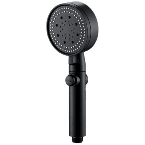 Set doccia ad alta pressione con 5 modalità, tra cui funzione nebulizzante e interruttore on/off, soffione doccia nero ad alto flusso per bagno con tubo flessibile da 59 pollici e supporto.