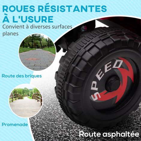 Moto électrique pour enfants à quatre roues, alimentée par une batterie 6V, avec vitesses avant et arrière, dimensions : 70 cm (L) x 41,5 cm (l) x 48,5 cm (H), rose. (1/5)