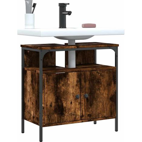 Waschbeckenunterschrank Räuchereiche 60x30x60 cm Holzwerkstoff