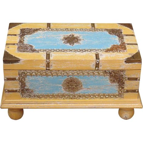 Baúl de madera marrón 50x28x27