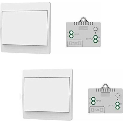 Interrupteur sans fil auto-alimenté, aucune pile requise, télécommande sans fil pour lumières et appareils électroménagers, étanche et sûr, peut être installé directement dans la baignoire, etc. (2 pa (1/5)