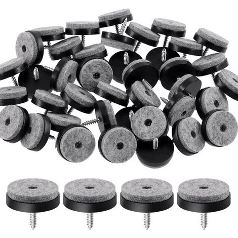 Patins en feutre pour meubles - Noir - 50 pièces - Coussins pour chaises à panneaux perforés - Protection des pieds de chaise - Coussins de chaise - 20 mm (1/5)