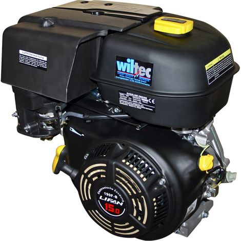 LIFAN 190 Handstart Benzinmotor mit 15 PS Einzylinder für Kleinmaschinen & Karts, luftgekühlter 4-Takt Motor mit 25,4 mm Kurbelwelle, OHV-Ventilsteuerung & 420 cc Hubraum (1/5)