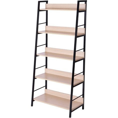 Bibliothèque Hugo avec étagère style industriel beige (1/5)