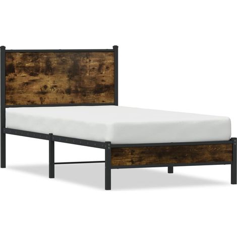 Maison Exclusive - Giroletto senza Materasso in Metallo Rovere Fumo 75x190 cm (1/5)