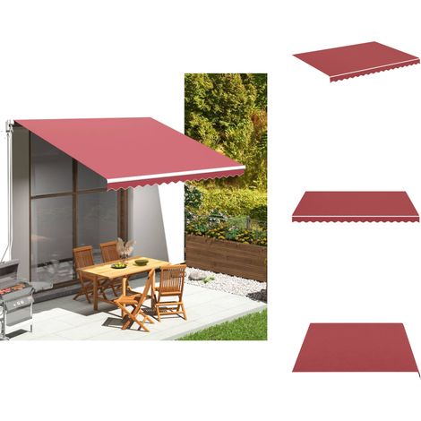 Tissu de remplacement pour auvent Bordeaux rouge 4x3 m - Tissus D'ombrage - Auvent De Jardin - Toile D'auvent - Parasol De Jardin - Protection Solaire (1/5)