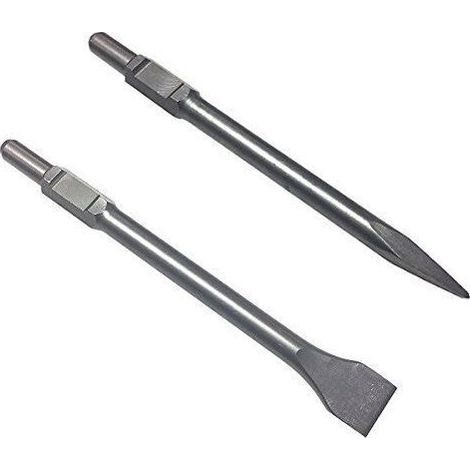 Professionnel SDS Hex Set de ciseaux 2 pièces 35, 50 x 410 mm burin plat Spat Ciseau Burin pointu emmanchement six pans 30 mm Spat pointu plat pour marteau de démolition (1/5)