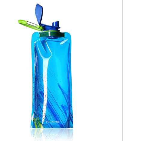 Sac isotherme avec mousqueton, bouteille d'eau de 0,7 L, idéal pour les festivals et le camping. Couleur : bleu. (1/5)
