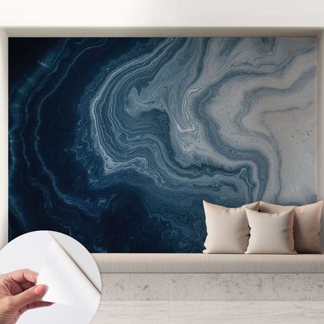 Carta da parati autoadesiva - Fotomurale adesivo - design elegante - stile moderno - Onde blu 208x146 cm (1/5)