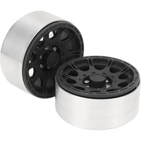 Stück 1,9 Zoll Beadlock-Aluminiumfelgen für Axial SCX10 RC, Schwarz (1/5)