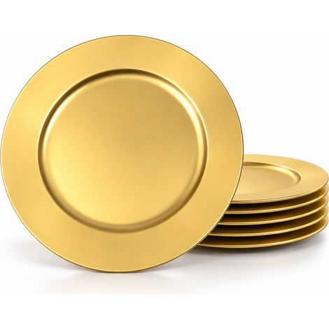 6 x Sottopiatti Natalizi in Plastica 33cm Decorazioni Natale per la Tavola Gold (1/5)