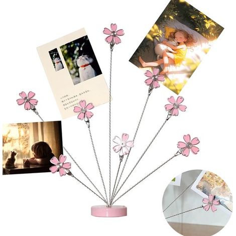 Porte-cadre photo à 8 branches pour arbre généalogique porte-cartes avec pinces à photos guéridon de table carte photo carte de Noël pour un (1/5)
