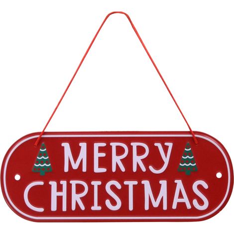 Plaque De Noël - En Fer - Pour Porte Mur Ou Arbre De Noël - 30 X 11,8 X 0,5 Cm - 1 Pièce (1/3)