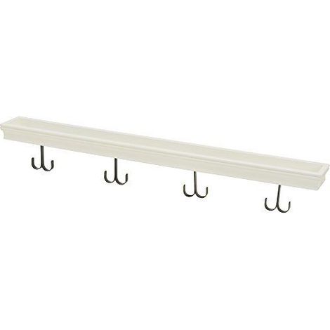 Mensola con ganci bianco laccato 40x800x80 - kimono (1/3)