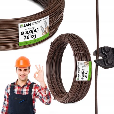 Fil revêtu, bronze, fil de tension pour verger, OC PVC 4.1, pour maille de 25 kg, 350 m