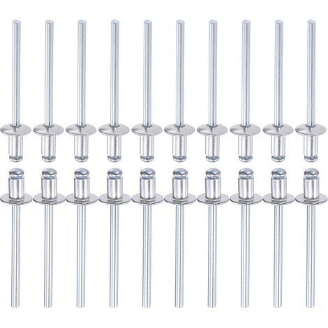 4mm x 6mm (DxL) Blind Rivets - 120Pack - Good for Machinery Assembly - Aluminum Open Dome End Rivet (1/5)