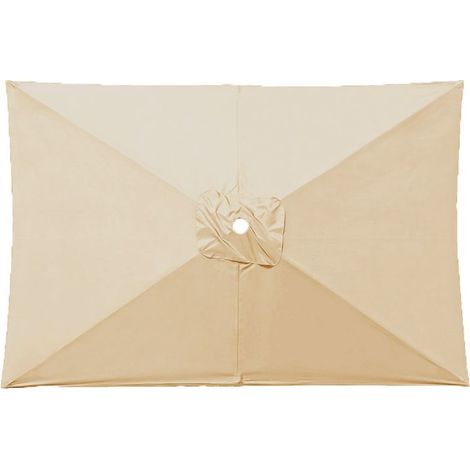 Parasol de remplacement, parasol de jardin rectangulaire, 3 x 2 m, compatible avec 6 baleines (beige) (1/3)