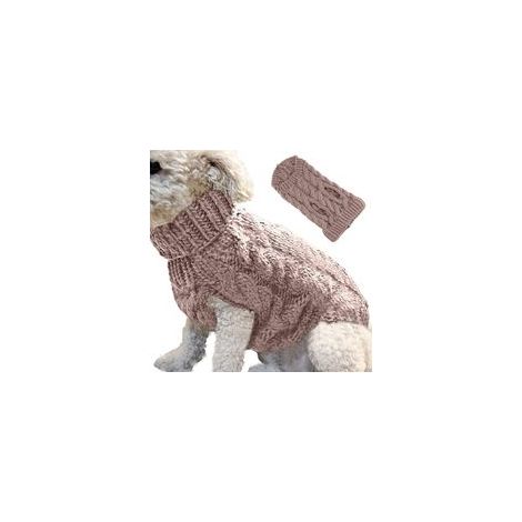 Pull pour chien torsadé uni - Kaki XL (1/5)