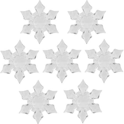 Lot de 60 décorations de Noël en acrylique en forme de flocons de neige de 4,5 cm, à suspendre pour la maison, les fêtes et les mariages. (1/5)