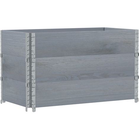 Colliers de palette 3 pcs gris 100x50 cm bois de pin solide