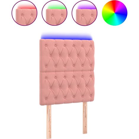 Maison Exclusive - Cabecero con luces LED terciopelo rosa 80x7x11 (1/5)
