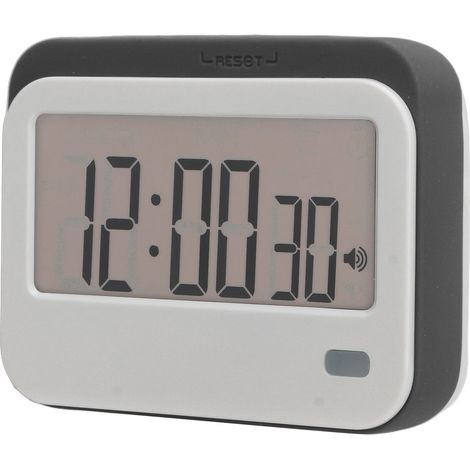 Digitaler Timer mit großen Ziffern, lautloser Wecker, kleiner digitaler Küchentimer zum Kochen, Lernen, Reisen und Krafttraining CR 320SP Grau (1/5)