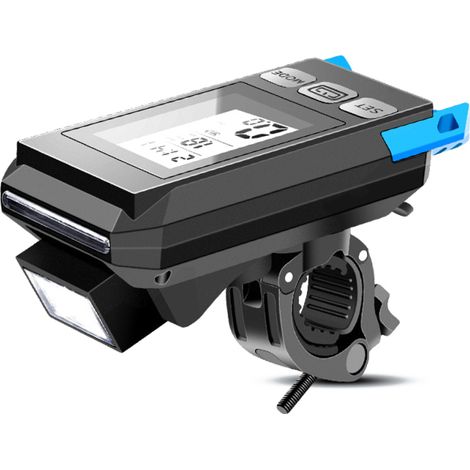 Compteur de vitesse multifonctionnel sans fil, lumière, klaxon, rechargeable USB, étanche, écran rétroéclairé (pour vélo)