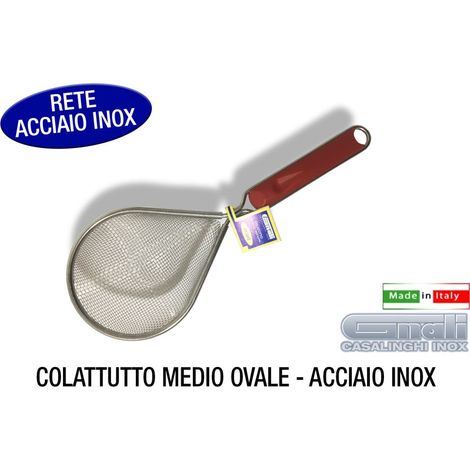 Gnali colatutto ovale rete media acciaio inossidabile 18 cm