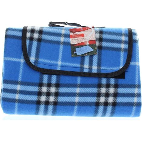 Fleece Picnic Travelling Rug, Blue, Lined (1/2)