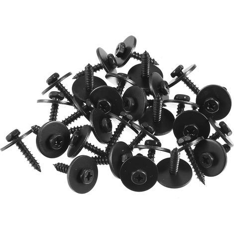 20Pcs Noir Métal Vis Corps Pare-boue Pare-chocs Capote Clip de Fixation (1/3)