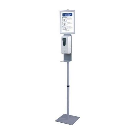DISPENSADOR AUTOMATICO APPROX DE GEL O LIQUIDO CON SENSOR + BASE CON SOPORTE AJUSTABLE DE 1.3m A 1.7m DE ALTURA INCLUYE CARTEL INFORMATIVO