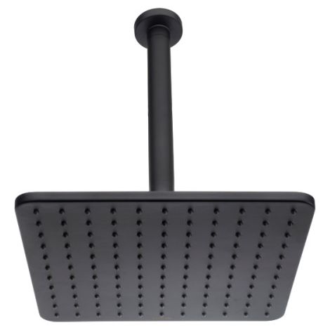 Pomme de tête carrée Cosmo avec bras mural vertical noir mat BLACK & WHITE - BOSSINI H30598G073 (1/2)