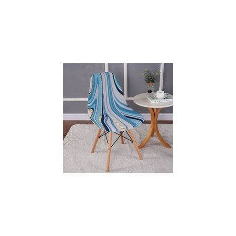 TAISHENGDA – Set di 2 coprisedie elasticizzati con motivo a conchiglia, stampa moderna, antiscivolo e antipolvere. (1/5)