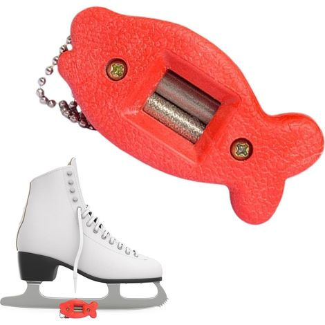 2-teiliges Visvormige IJsblad Slijper – IJsblad Slijpmachine mit Sleutelhanger für Hockey IJsbladen