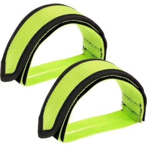 1 e Bike Pedal Straps, Adjustable Non-Slip Nylon Pedal Strap, Universal Cycling Pedal Accessory for Beginners (Green) (1/4)