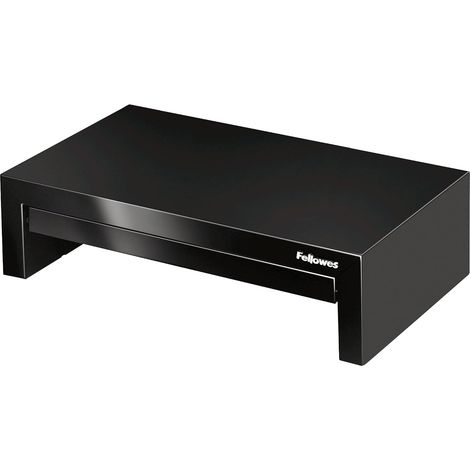 Support Moniteur Designer Suites, 3 Hauteurs Possibles, Support Ecran PC Jusqu'à 21", Tiroir De Rangement, Noir (1/5)