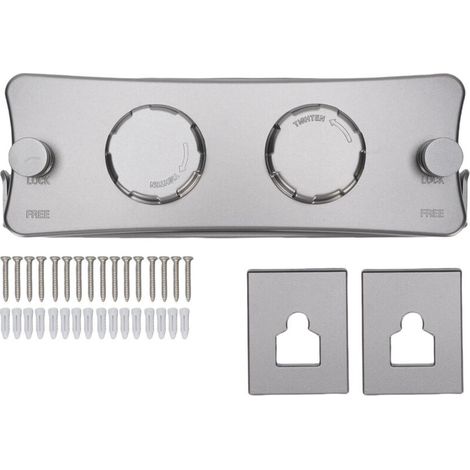 Stendibiancheria retrattile da interno Crezuo in acciaio inox 304, con doppia corda, montaggio a parete, per balcone o bagno, grigio.-Crezuo